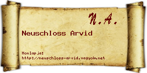 Neuschloss Arvid névjegykártya